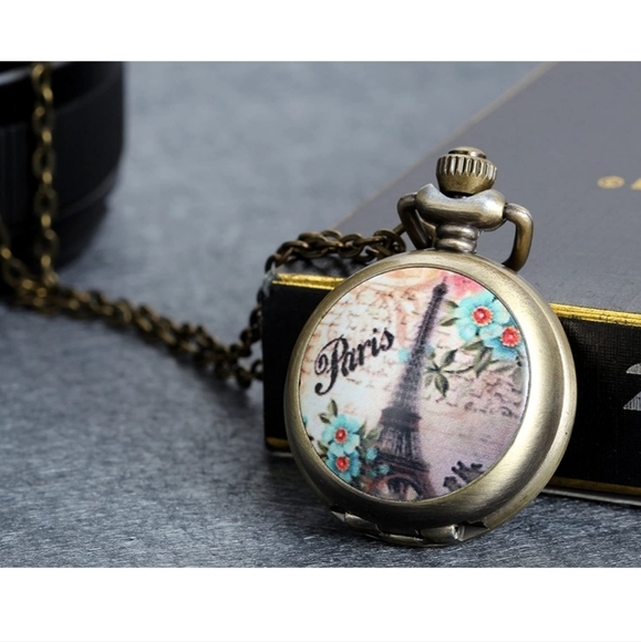 New London Paris Eifel Tower pocket watch - Picture 2 of 4